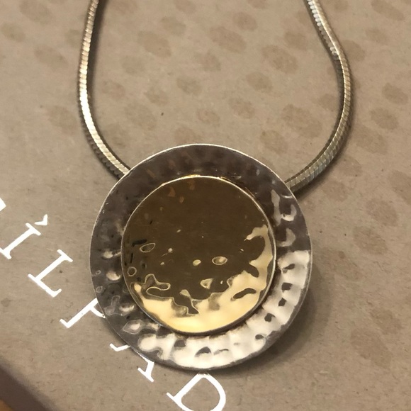 Vintage Silpada 14K Gold Plated Sterling Silver Pendant Snake Chain Necklace - Picture 2 of 13